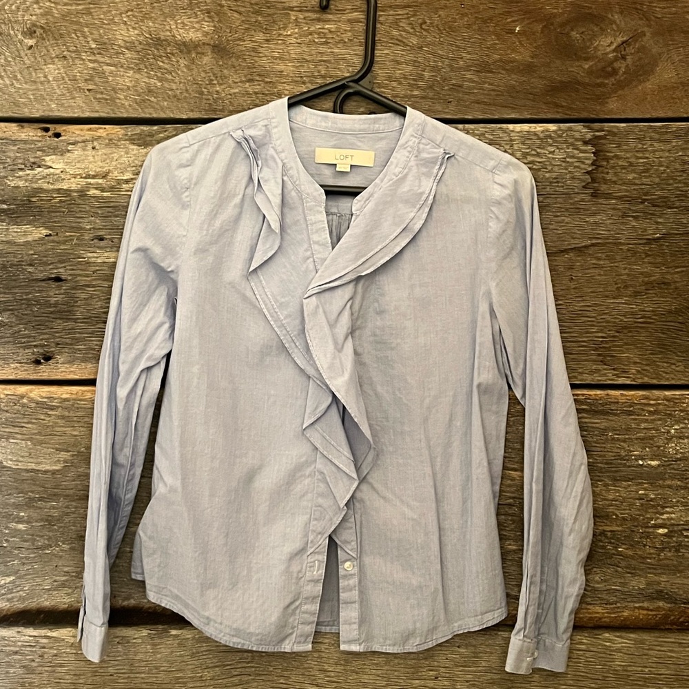 Loft Ruffle Button Up